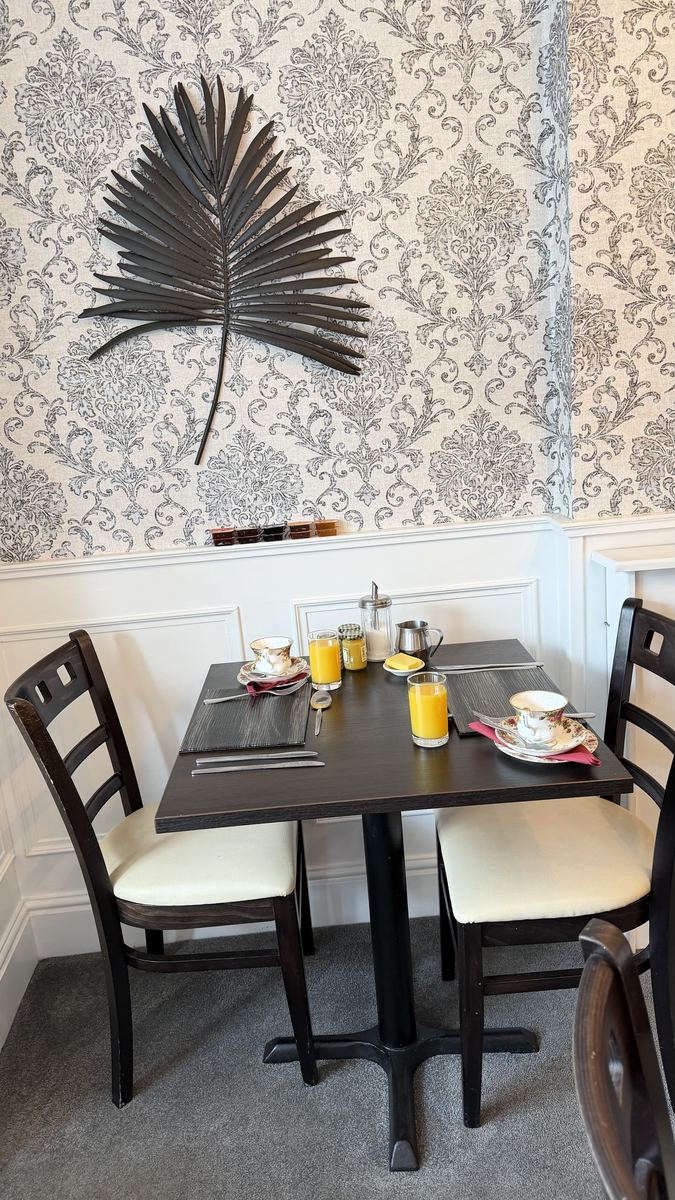 A table for two in the Brun Lea dining room
